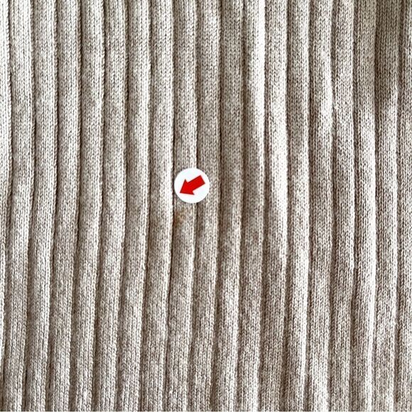 U2B Cold Shoulder Sweater Tan Ribbed Knit Long Sleeved Women's L - Picture 5 of 10